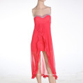 Net Yarn Wrapped Chest Long Paragraph Party Dress